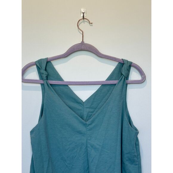 Bobeau Sage Green Knotted Strap V-Neck Tank Top Size Medium - Picture 3 of 6